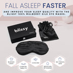 Blissy Silk Sleep Mask - Silk Eye Sleeping Mask for Women & Men for Total Blackout - Silk Eye Mask - 100% Pure Mulberry Silk, 22