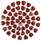 Gerrii 50 Pcs Heart Healing Stone Bulk Quartz Heart Inspirational Stones Valentines Day Gift for Women Love Pocket Polished Natu