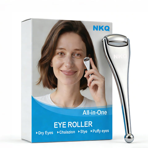 NKQ Metal Eye Roller for Dry Eyes,Eyelid Roller for Chalazion,Stye,MGD Relief,Improves Meibum Flow and Unclogs Oil Glands,Gentle