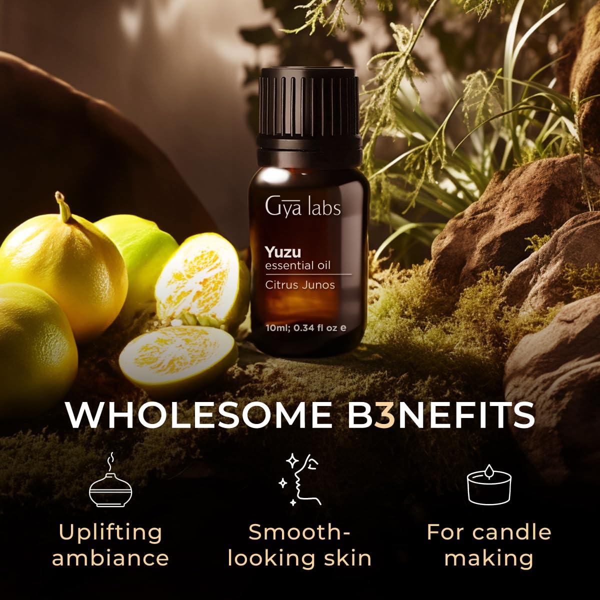 Gya Labs Yuzu Essential Oil for Diffuser - Yuzu Oil Essential Oil for Skin - Yuzu Oil for Hair Aromatherapy Candles Making Bath