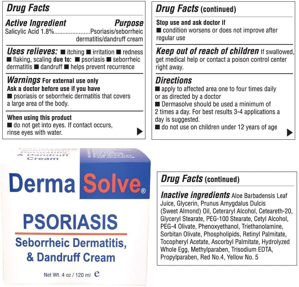 Extra Strength Psoriasis Cream (2 Pack) - Seborrheic Dermatitis & Dandruff Lotion - Advanced Moisturizing Relief Formulated to T