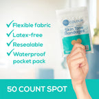Tru-Colour Skin Tone Spot Bandages, Resealable Bag (50 Count) - Flexible, Waterproof, PFAS-Free Adhesive Strips Help Protect Bli