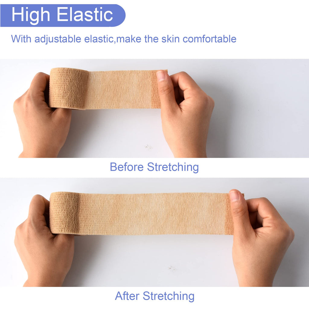 Gondiane 9 Pack 2 x 5 Yards Self Adhesive Bandage Wrap Self Stick Wrap for Ankle, Wrist, Finger, Sports, Breathable Cohesive Vet