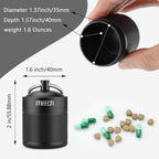 MEECN Keychain Pill Holder, Box, Aluminum, Waterproof Container, Pill Organizer for Outdoor Travel Camping, Size: 1.6 x 1.6 x 2