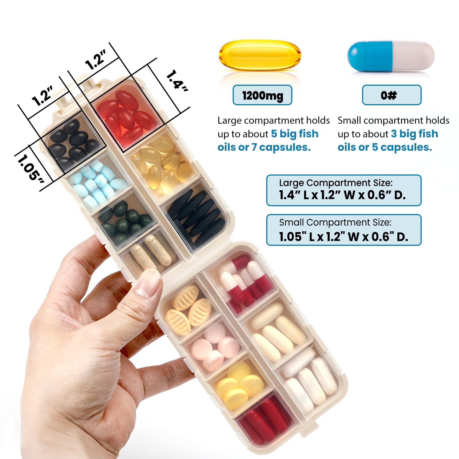 3 Pack, 14 GRIDS Travel Pill Organizer Box with Labels - Travel Medicine Case Kit - Pocket Daily Pharmacy Container - Travel Med