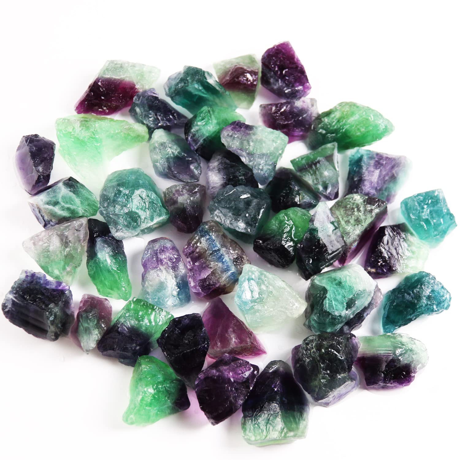 Nvzi Rainbow Flourite Crystals, Crystals and Healing Stones, Rocks for Tumbling, Raw Crystals Bulk, Amathesis Crystal, Calcite C
