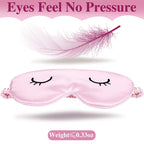 4 Pieces Sleep Eye Masks Silk Sleep Eye Cover Cute Lightweight Adjustable Eyeshade Mask Satin Night Eyeshade Covers for Women Me