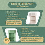 Pillar Plus - Aesthetic 7 XL Day Pill Organizer | BPA-Free Wheat Straw Medicine Case | Pretty Travel & Home Tablet Vitamin Organ