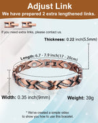 MagVIVACE Pure Copper Bracelet for Women, Magnetic Bracelets with 3500 Gauss Magnet(C)