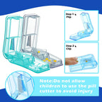 Nuanchu 18 Pieces Pill Cutter Portable Medicine Holder with Stainless Steel Blade Easy Cut for Cutting Pills Tablet in Half for