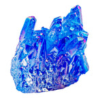 Rockcloud Healing Crystal Natural Titanium Coated Blue Rock Quartz Cluster Geode Druzy Home Decoration Gemstone Specimen
