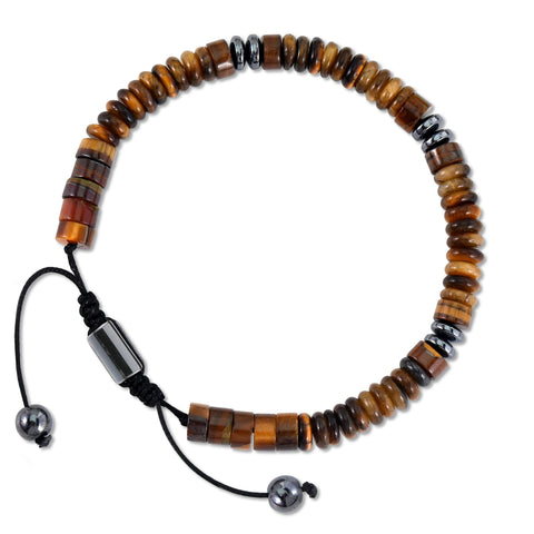 VIBILIA Healing Crystal Bracelets Beaded Bracelets for Men Women Tiger Eye Natural Stone Adjustable Bracelets Unique Gifts for F