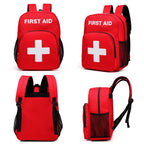 First Aid Backpack Emergency Medical Empty Waterproof Survival First Responder Trauma Bag Travel Home Outdoor Camping (Red)