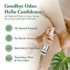 Natural Shoe Deodorizer and Foot Spray - Foot Odor Eliminator for Shoes, Sports Equipment, and Feet - Long-Lasting, Smelly Feet