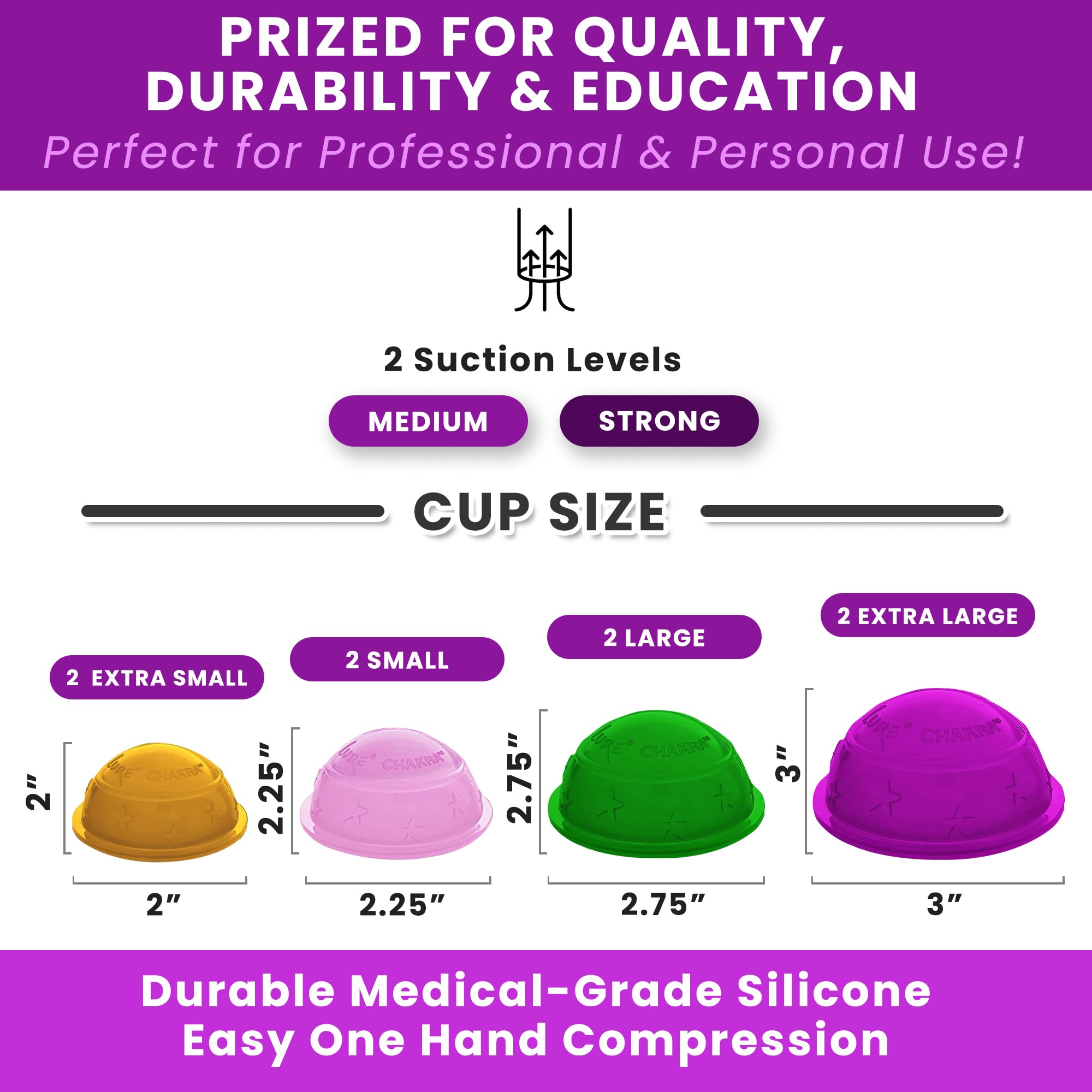 Lure Essentials Cupping Therapy Set 10 Professional Silicone Cupping Cups for Muscle Knots, Joints, Muscles, Arms and Feet