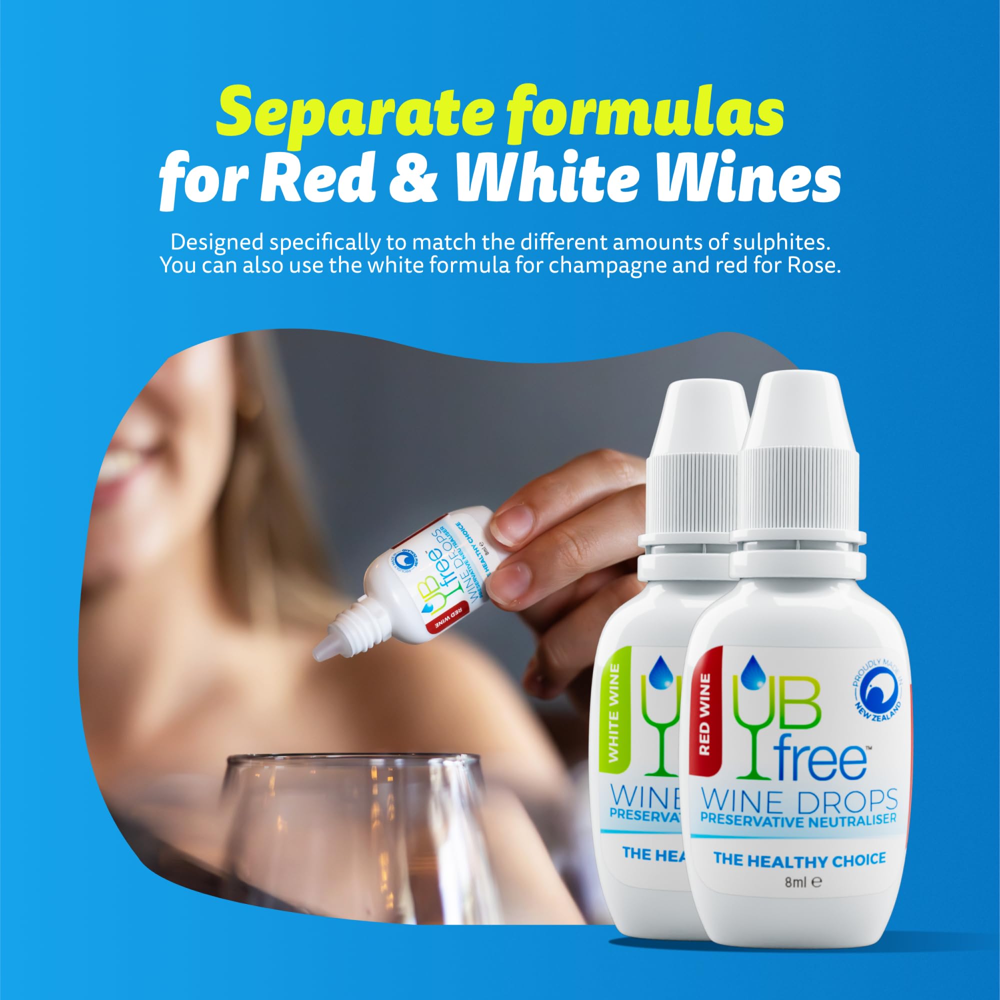 UBfree Wine Drops - 4pk Red & White - Removes Sulfites and Histamines from Red and White Wines | Naturally Eliminate Wine Headac