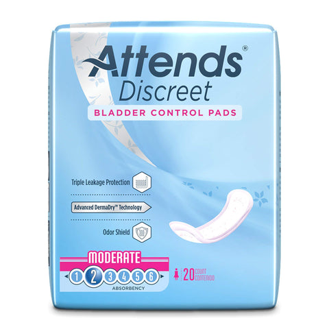 ADPMOD - Attends Discreet Women's Moderate Pads, 20 Count (x10)