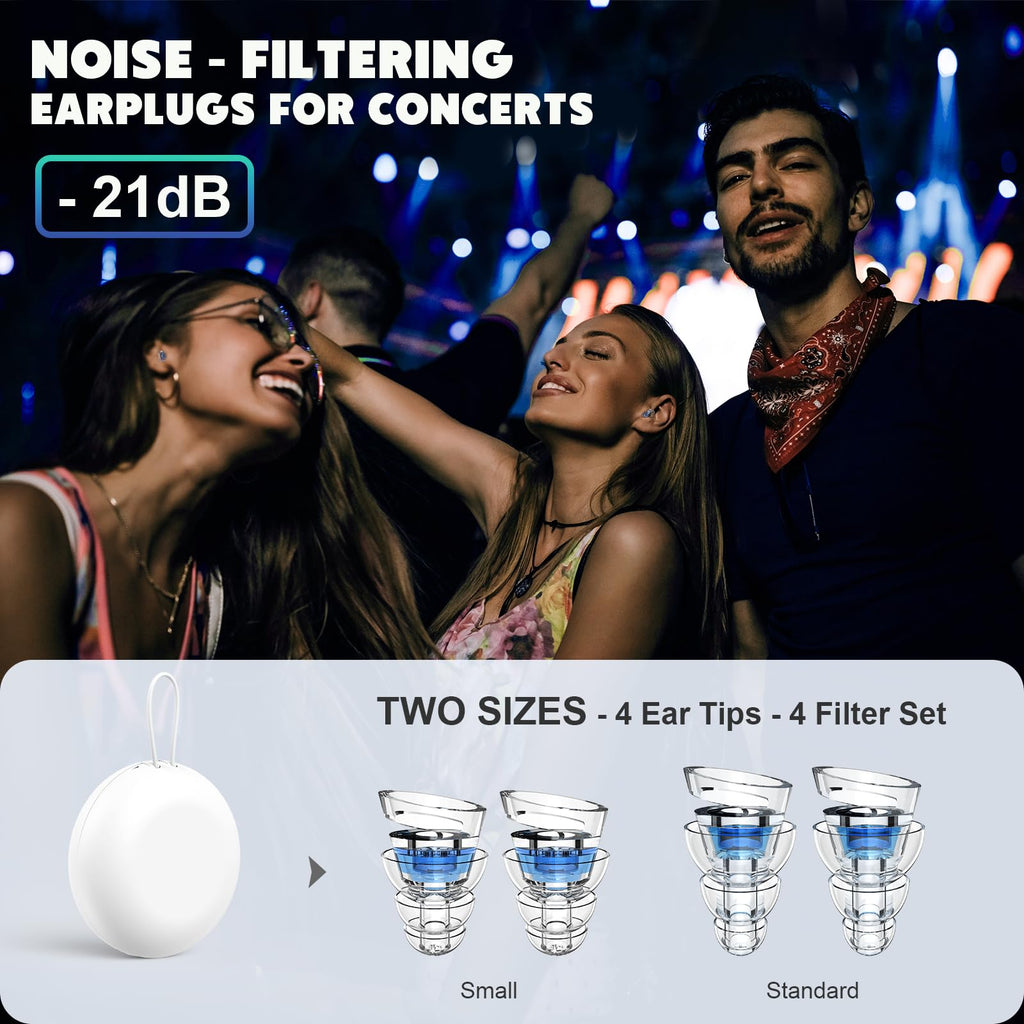 OEDOC Concert Ear Plugs, High Fidelity Ear Plugs for Conerts, 2 Pair Noise Cancelling Music Earplugs for Musicians,DJS,Festival,
