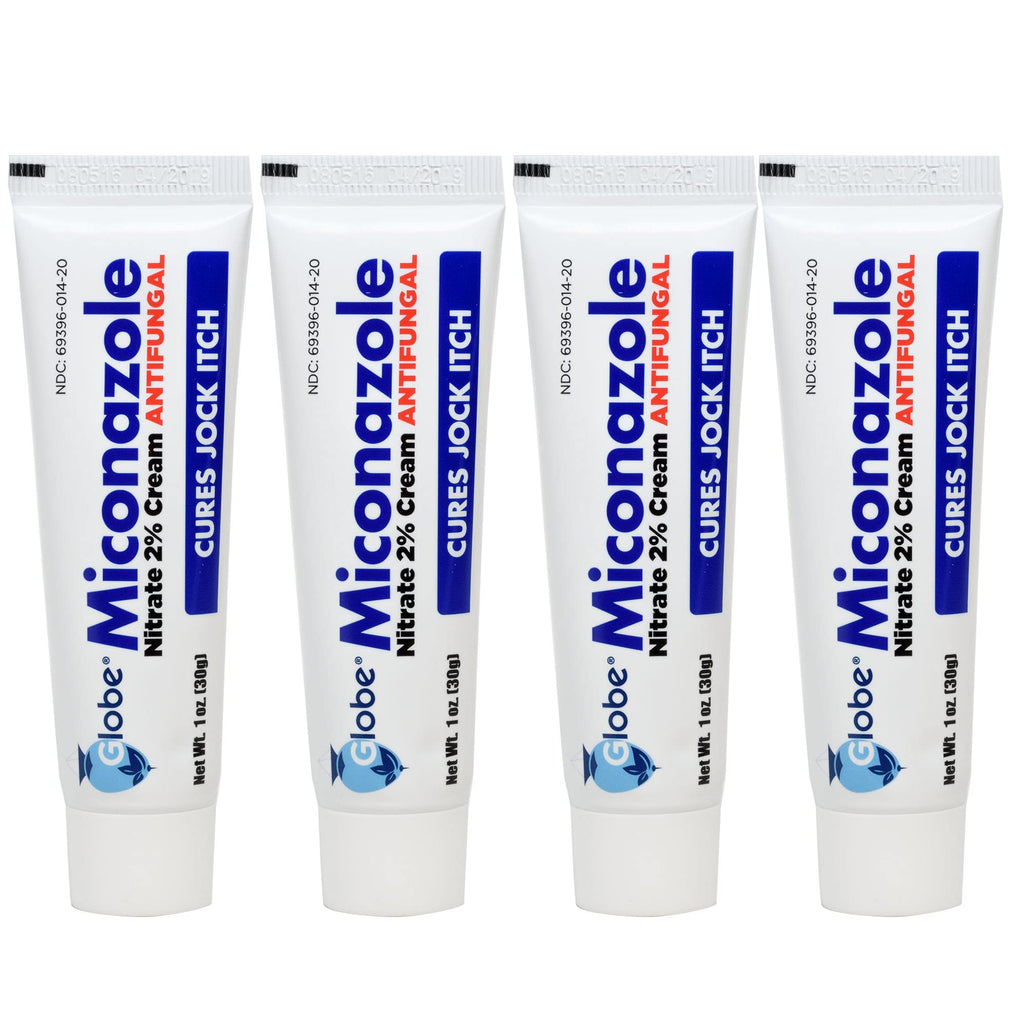 Globe (4 Pack) Miconazole Nitrate 2% Antifungal Cream, Cures Most Athl ...