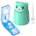 2 Pack Pill Crusher and Cutter, Pill Grinder for Vitamins Tablets with Cleaning Brush and Durable Pill Cutter (Green)