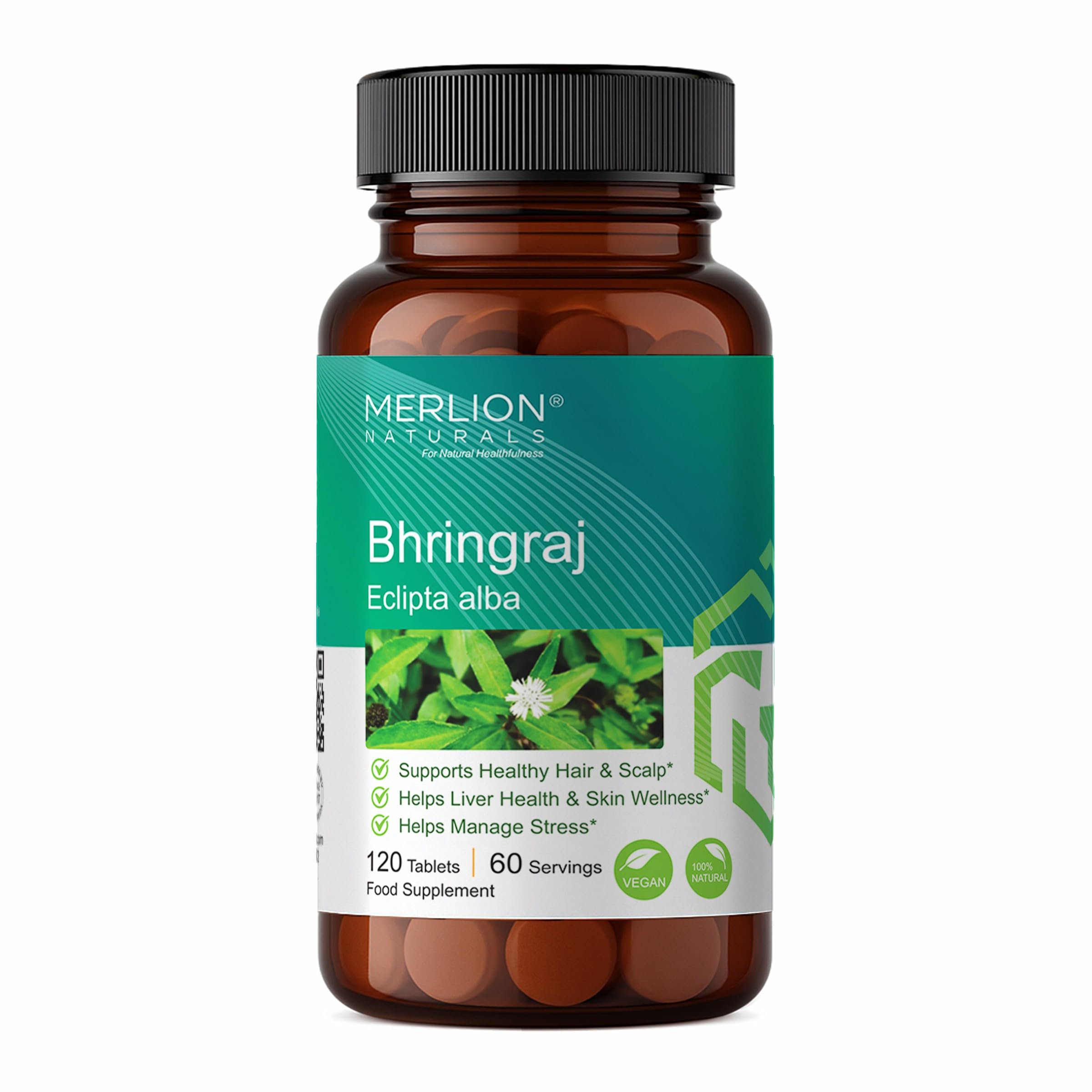 Bhringraj Tablets By Merlion Naturals | Eclipta Alba | 500Mg (120 Tablets)