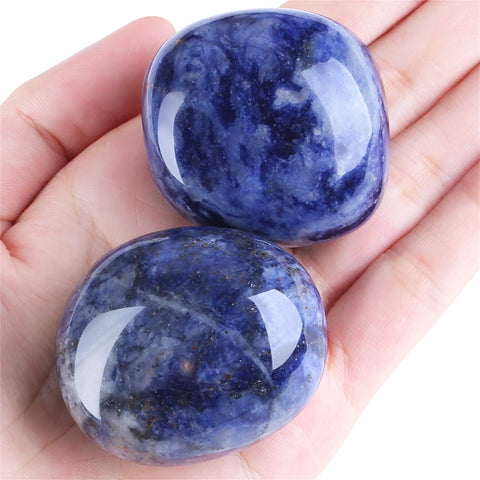 YATOJUZI 1.6''-2'' Blue Solidate Natural Crystals and Healing Stones Worry Stones Polished Rocks Blue Gemstones Palm Stone for M