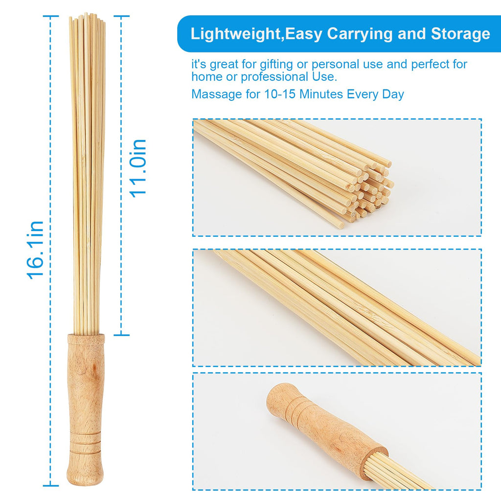 Bamboo Massage Stick for Back,Massage Roller Sticks,Bamboo Therapy Massage Body Tools for Relaxing Muscles (1)