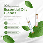 Essential Oil Set (Deep Calm, Cheer, ClearMind), Aromatherapy Roll On Blends for Massage, Body Care & Home Use, Great Fragrance