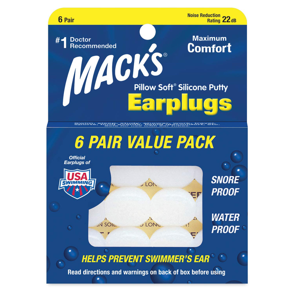 Mack s Pillow Soft Earplugs White 6 Pairs (Pack of 5)