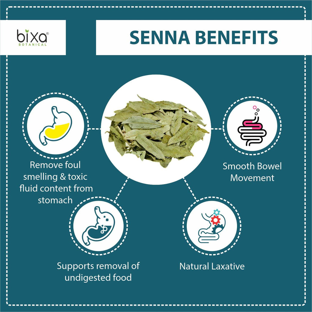 bixa BOTANICAL Senna Leaves Powder (Cassia angustifolia), Natural Herbal Laxative | Relief from Occasional Constipation | Gluten