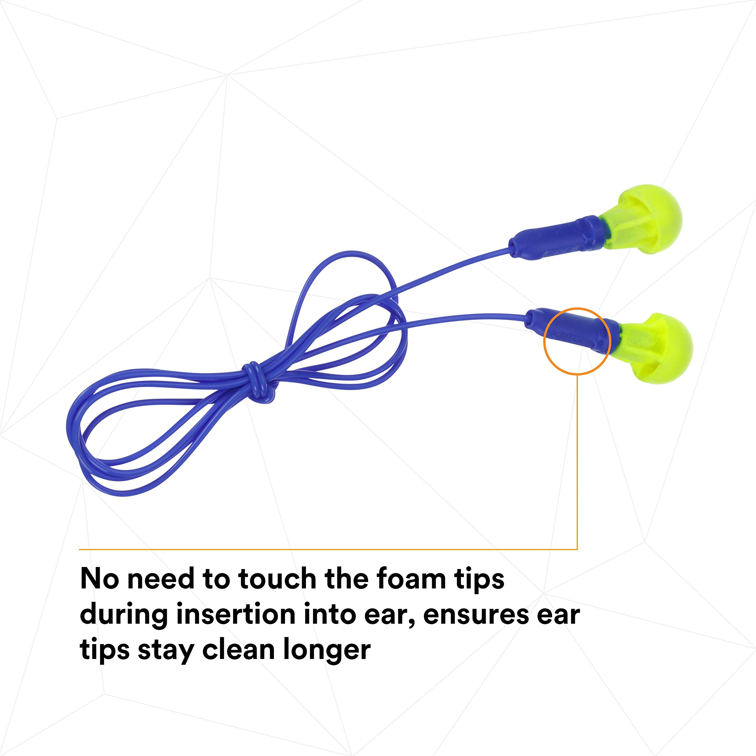 3M E-A-R Push-Ins Earplugs 318-1001, Corded, Poly Bag 100-Pair
