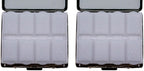 Set of 2 Metal-Plated Weekly (7-Day) Pill Box Case & Portable Medicine Organizer (Silver Victorian)