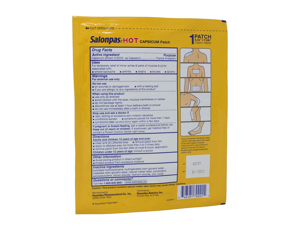Salonpas-Hot Capsicum Patch 1 Each (Pack of 12)