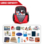 First Aid Backpack Emergency Medical Empty Waterproof Survival First Responder Trauma Bag Travel Home Outdoor Camping (Red)