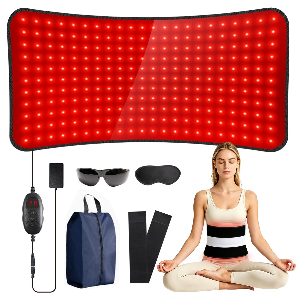 Red Light Therapy for Body, 24 x 12 Large Near Infrared Light Belt