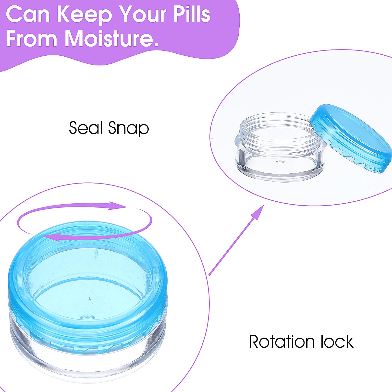 Dimeho 10 Pcs Small Pill Organizer Box Mini Pill Organizer Travel Pill Case Holder Portable Daily Pill Container BPA Free Pills