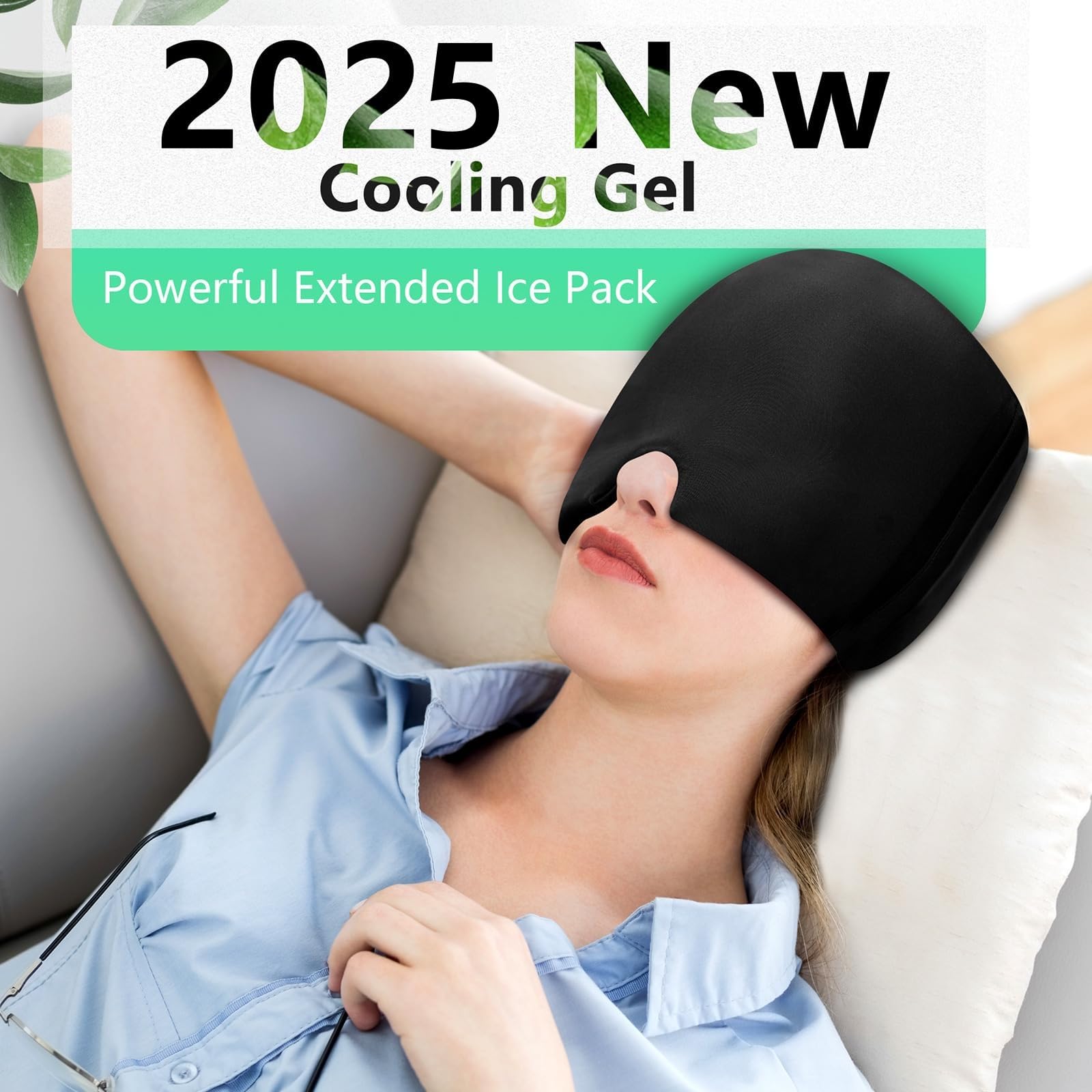 Migraine Headache Relief Cap, Migraine Relief Cap Hot & Cold Therapy Hangover Hat Mask Odorless Migraine Headache Hat for Puffy