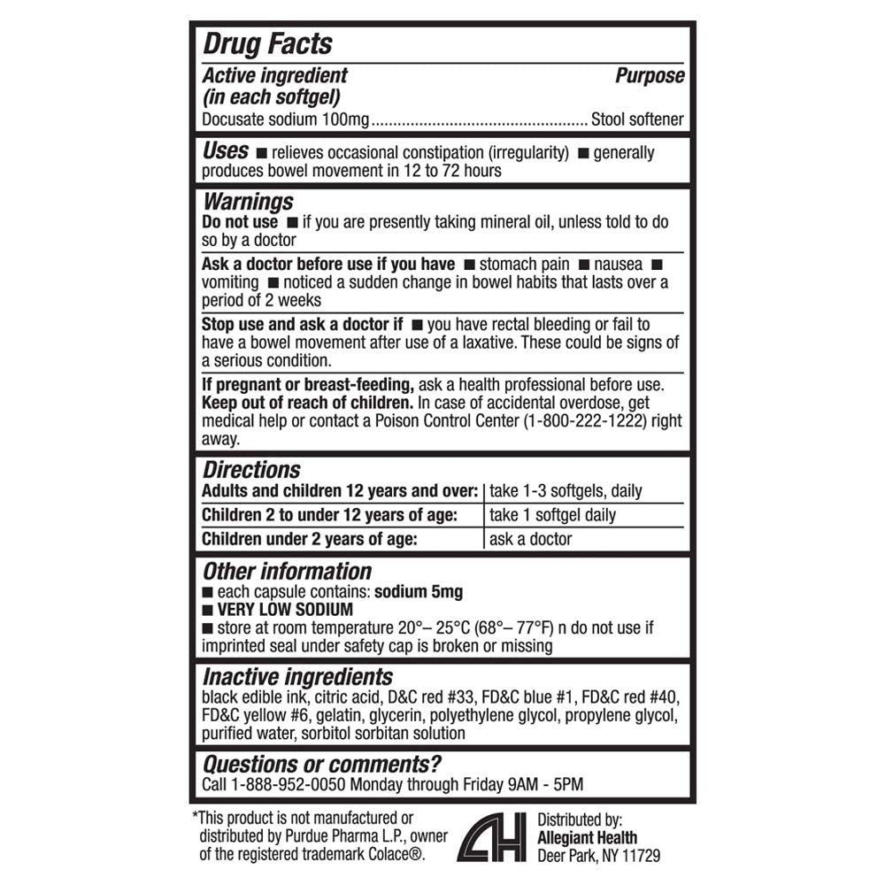 HealthA2Z Stool Softener | Docusate Sodium 100mg | Red & White Capsule ...