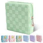 Teircno Period Bag for Women Girls | PU Leather Sanitary Napkin Storage Bag | Cute Pads Bags for Period | Discreet Menstrual Pou