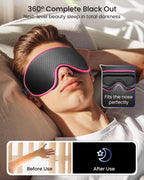 WAOAW Sleep Mask for Men Women: Blackout Eye Masks for Sleep - 3D Breathable Soft Comfortable Eye Mask for Travel - Adjustable L