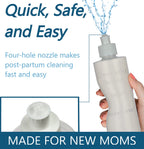 Perineal Squirt Bottle [4 Pack] Refillable Postpartum Lavette Cleansing Irrigation Peri Wash Bottle - 8oz - New Moms or Bidet Us