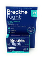 Breathe Right Nasal Strips, Extra Clear for Sensitive Skin, 72 Clear Strips