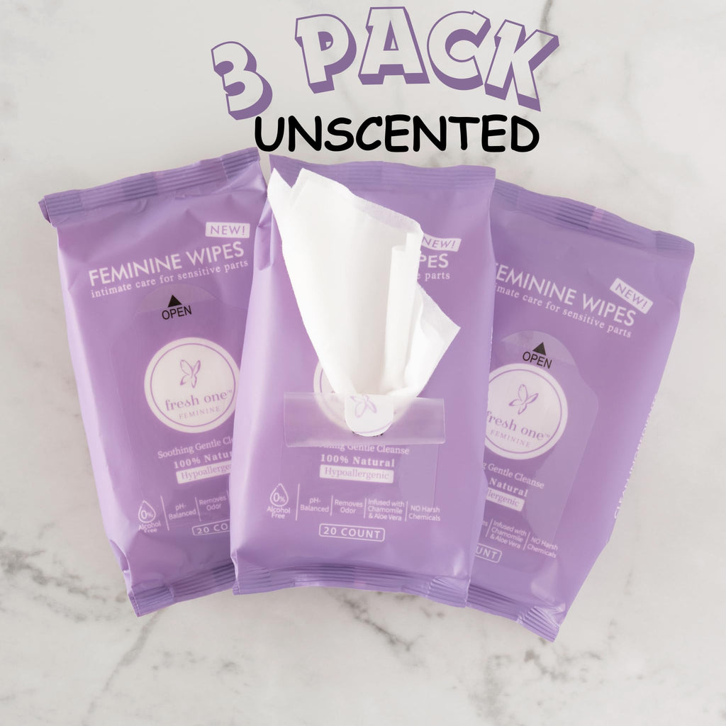 Fresh One Feminine Wipes - Natural pH Balanced Intimate Wipes for women | Soothing, Gentle Cleansing | Feminine Hygiene Wipes fo
