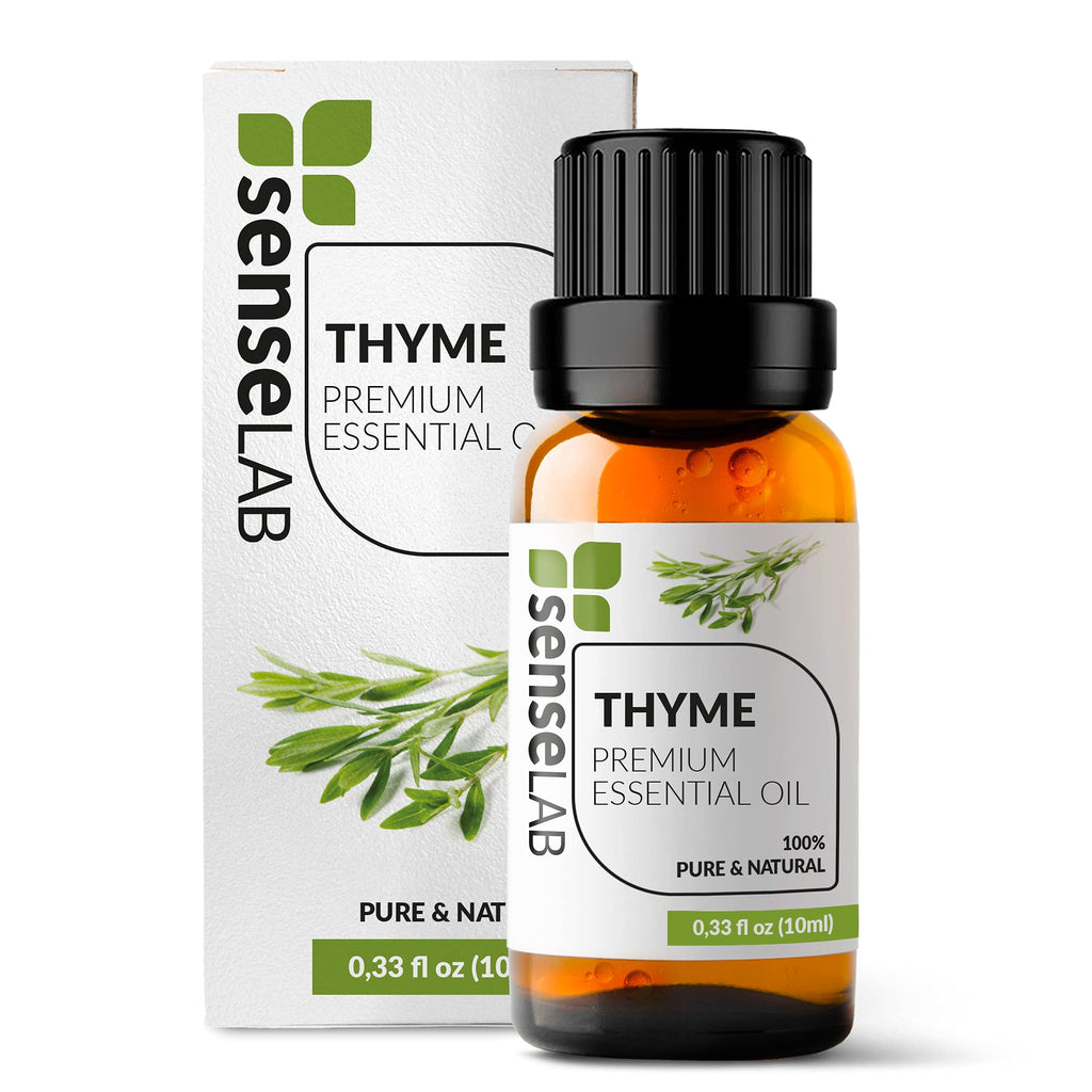 SenseLAB Thyme Essential Oil - 100% Pure Extract Thyme Oil - Therapeutic Grade Essential Oils - Outdoor Protection - Hair and Sk