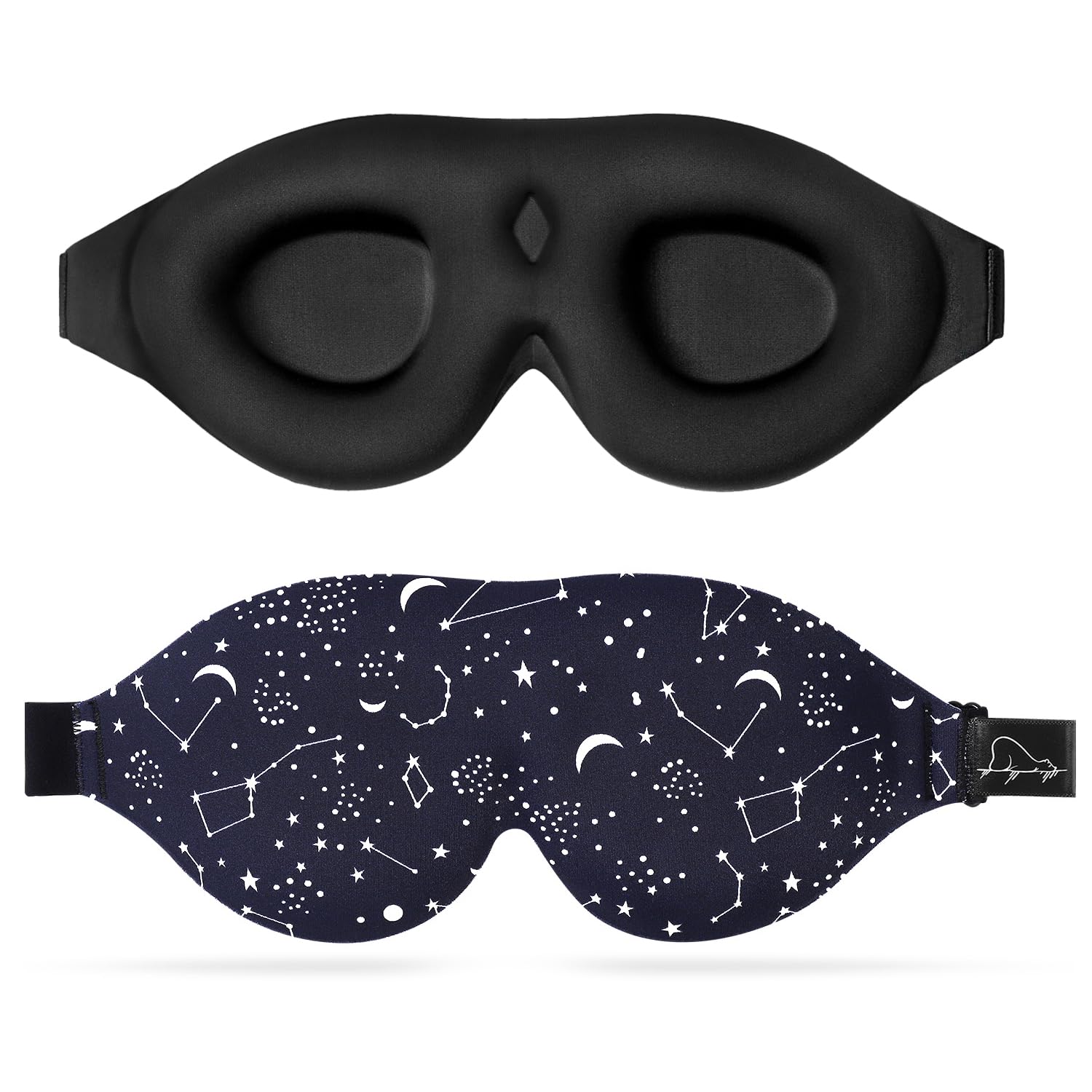 ALASKA BEAR Sleep Mask Women Men with Molded Eye Cups, Well-Contoured 3 D Extra-Plush Soft Memory Foam Blackout Eye Mask Zero Pr