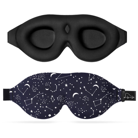 ALASKA BEAR Sleep Mask Women Men with Molded Eye Cups, Well-Contoured 3 D Extra-Plush Soft Memory Foam Blackout Eye Mask Zero Pr