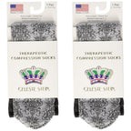 Celeste Stein Therapeutic Compression Socks, Grey Damask, 8-15 mmHg, Mild, 0.6 Ounces