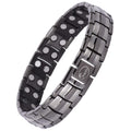JEROOT Magnetic Bracelets for Men, Pure Titanium Double Row Strong Magnets (3500Gauss Per Magnet) Bracelet, Men's Bracelet with 