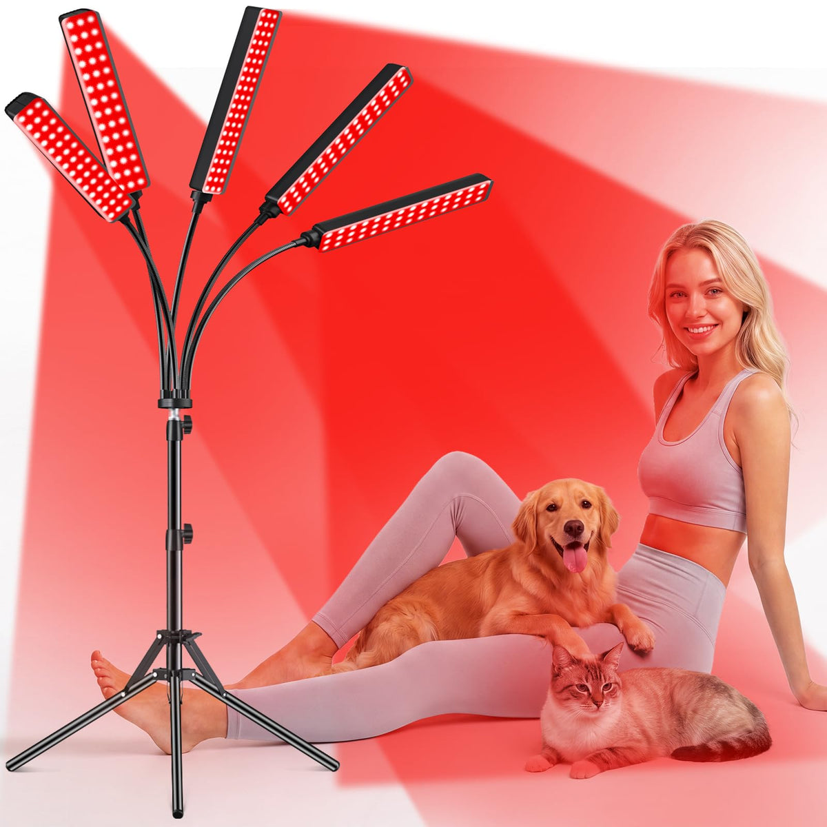 Red Light for Face and Body, Infrared Light Therapy Lamp with Stand Led 660nm Red LightTherapy& 850nm Infrared Light Device