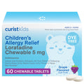 Curist Childrens Allergy Medicine Chewable (Loratadine 5mg) 60 Count Grape Flavor - 24 Hour Allergy Relief for Sneezing, Runny 